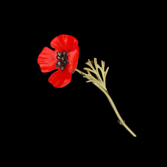 Michael Michaud Red Poppy Brooch