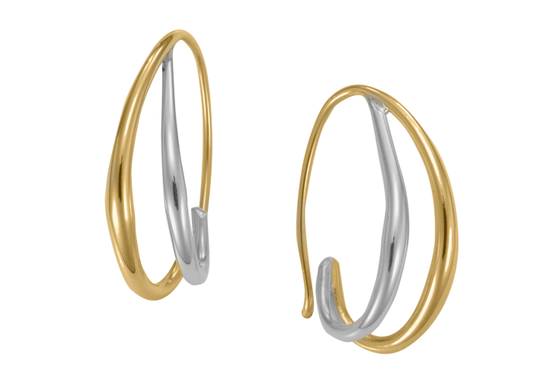 Ed Levin Duo Hoop Earring Sterling Silver & 14k Gold