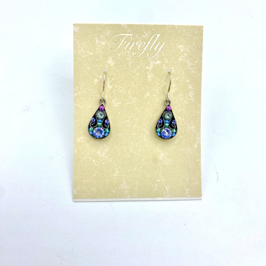 Firefly Square Small Drop Earrings - Lavender