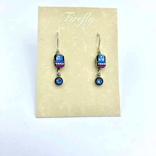 Firefly Petite Two Tier Earrings - Light Blue