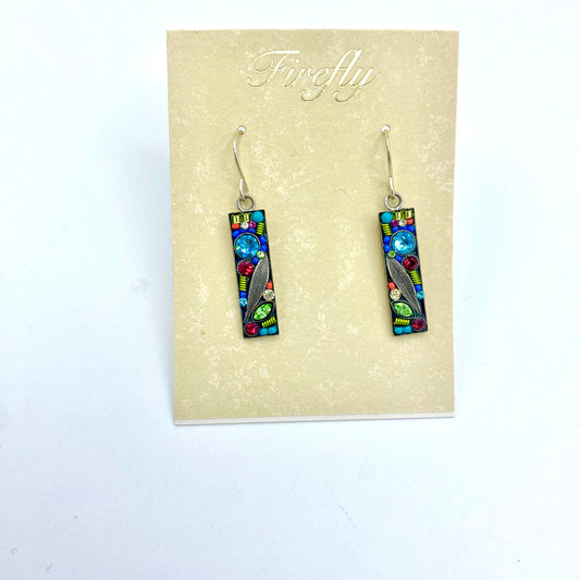 Firefly Botanical Long Pendant Earrings - Multicolored