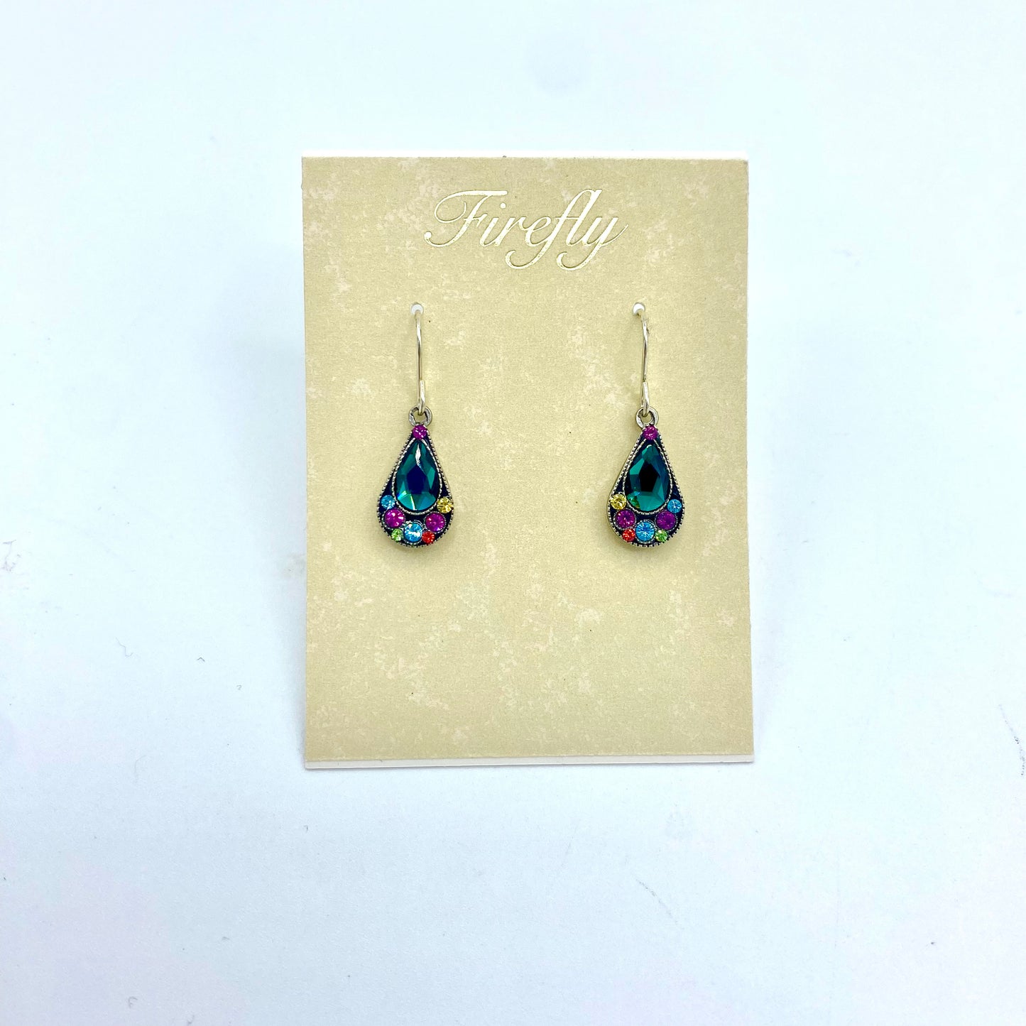 Firefly Simple Drop Earrings - Emerald