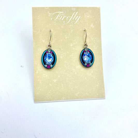 Firefly Oval La Dolce Vita Earrings - Light Blue