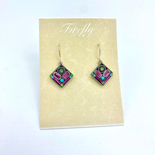 Firefly Architectural Diamond Earrings - Rose