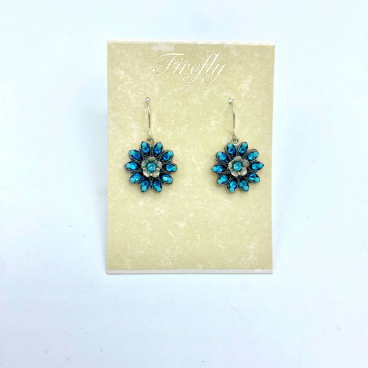 Firefly Botanical Flower Earrings - Blue Zircon