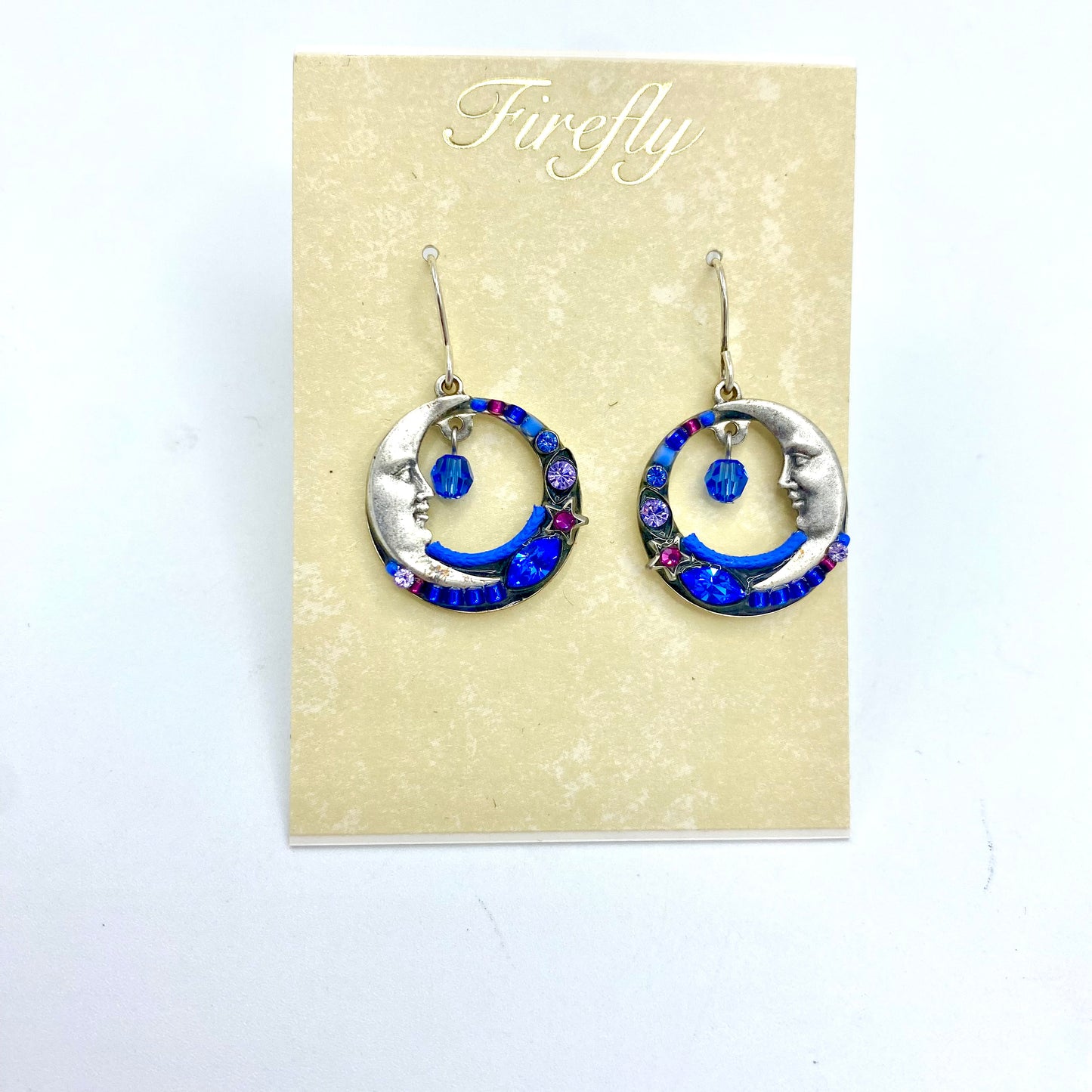 Firefly Celestial Moon Earrings - Sapphire