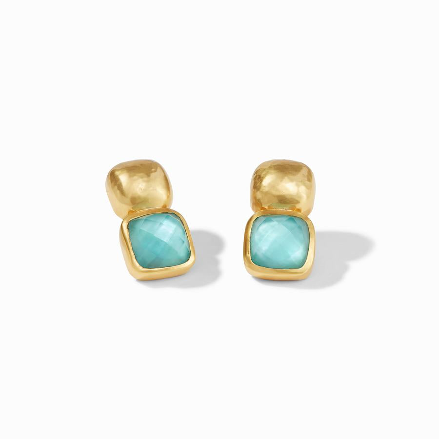 Julie Vos - Catalina Gold Gemstone Earring Bahamian Blue
