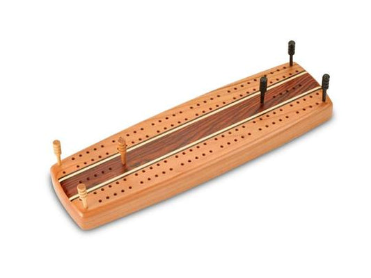 Wood Cribbage Board - Cherry Marquetry