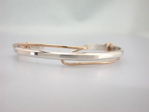 Sterling Cuff with Loose Gold Filled Wrap