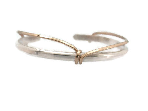 Sterling Silver Cuff with Gold Filled Wrap