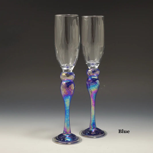 Rosetree Glassware- Blue Champagne Glass