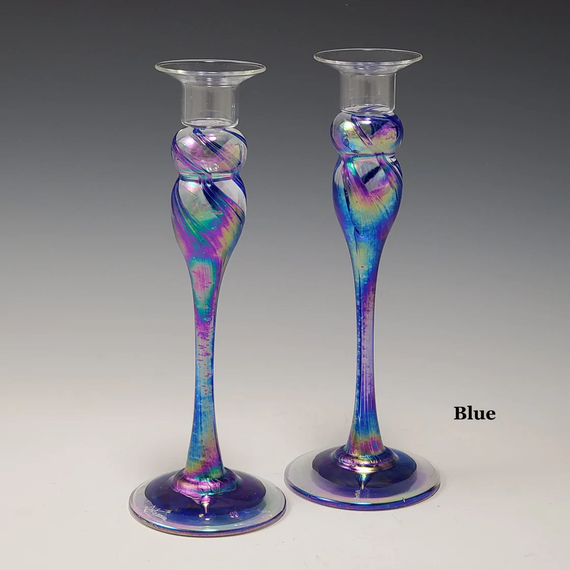 Rosetree Glassware- Blue Candlestick Holders