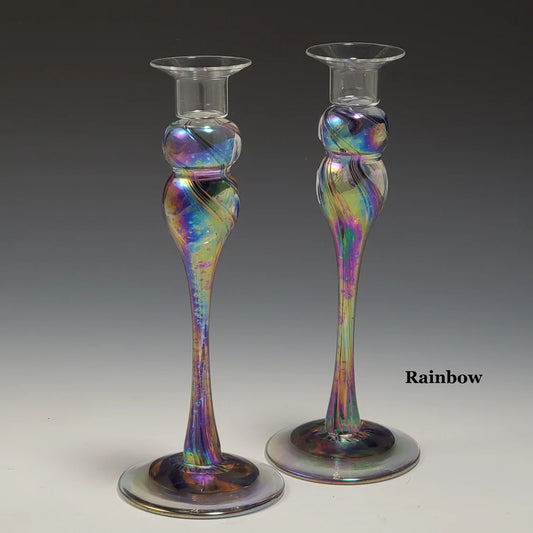 Rosetree Glassware- Rainbow Candlestick Holders