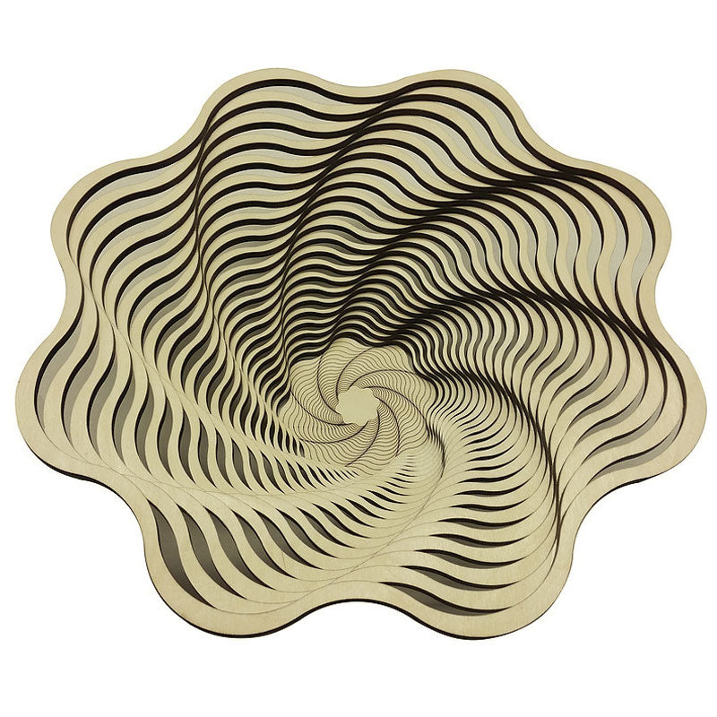 Laser Cut Wooden Bowl - Spiral