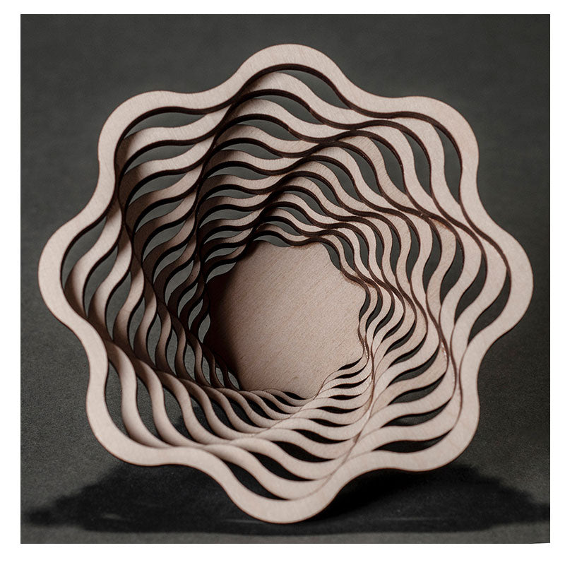 Laser Cut Wooden Votive - Spiral