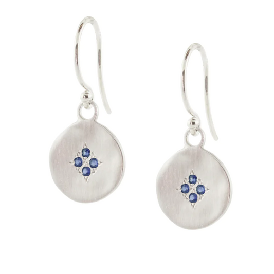 Adel Chefridi- Sapphire Four Star Wave Earrings