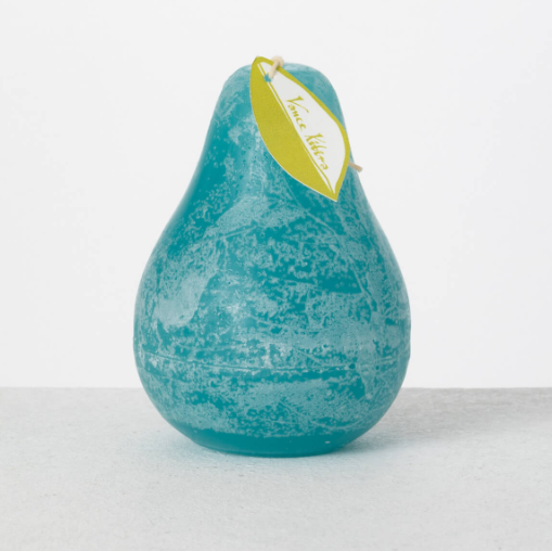 Sea Glass Pear Candle