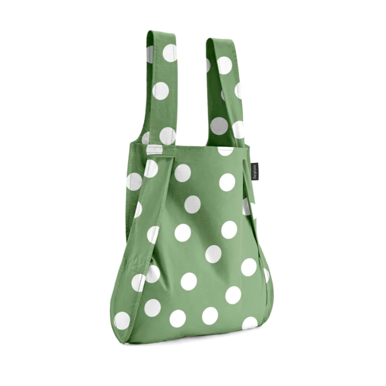 Notabag White Backpack with Blue Polka Dots Notabag, bag and backpack 2 in 1 – Aguzzeria del Cavallo  main image 4