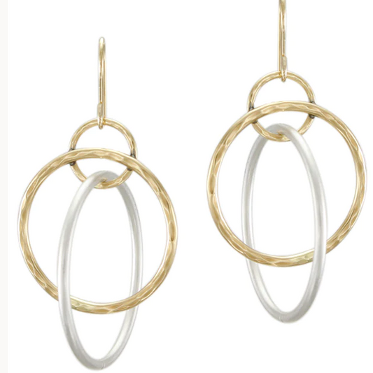 Marjorie Baer-Three Interlocking Wire Rings Earring