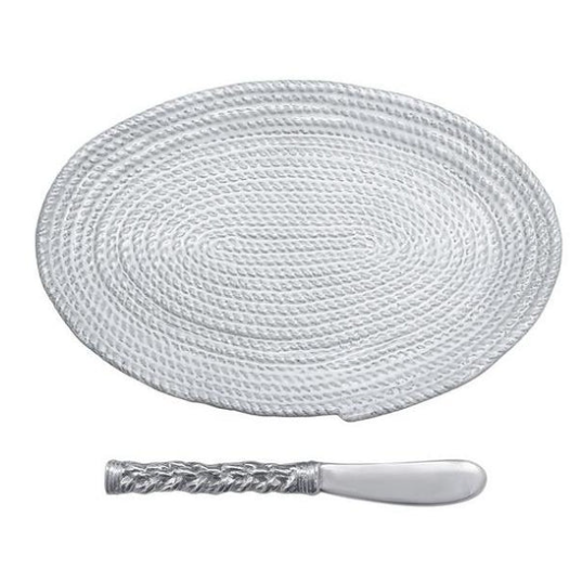 Mariposa Rope Ceramic Oval Plate with Rope Spreader