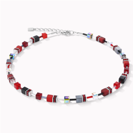 COEUR DE LION GeoCUBE® Necklace red-haematite