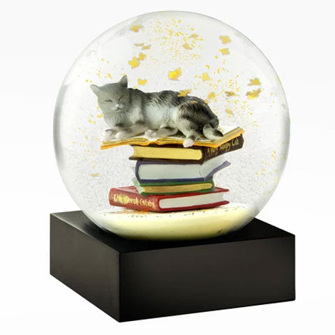 "Cat on the Books" Snow Globe
